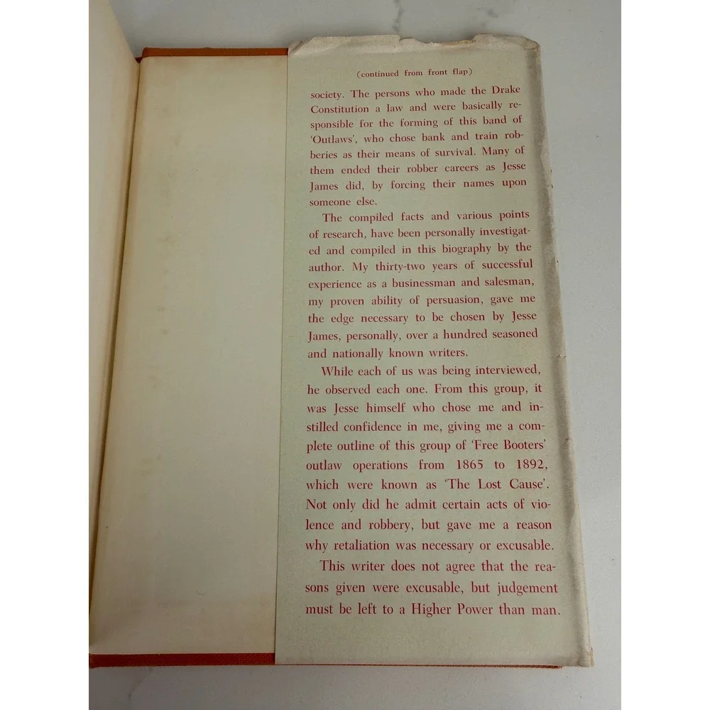 Henry J Walker Jesse James The Outlaw Vol 1 1961 1st Ed Orange Hardcover History